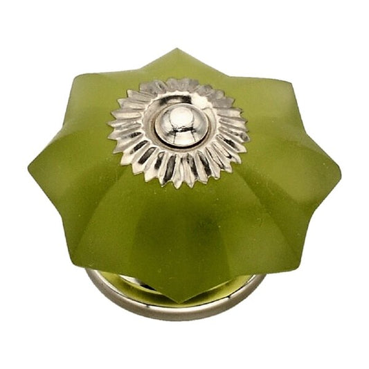 Moss Green 1-2/3 in. Flower Novelty Cabinet Knob