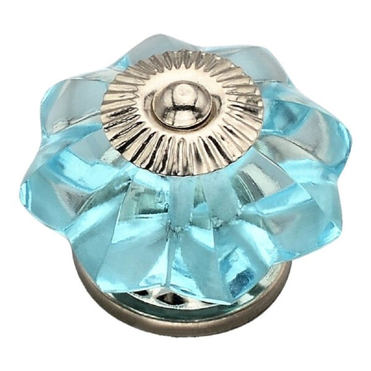 Sky Blue 1-2/3 in. Flower Novelty Cabinet Knob