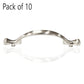 Long Footed 3-3/4 in (96mm) Satin Nickel Drawer Pull (10-Pack)