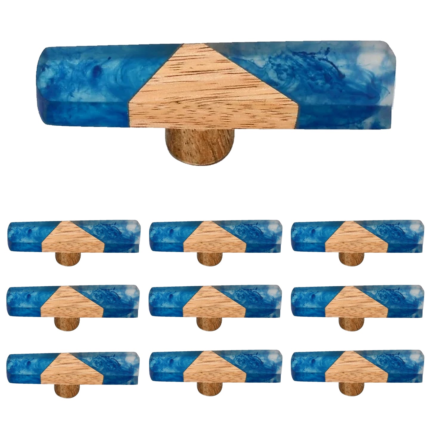 Mascot Hardware Fusion 2-7/8 in. Smoky Blue & Wood Cabinet Knob (Pack of 10)