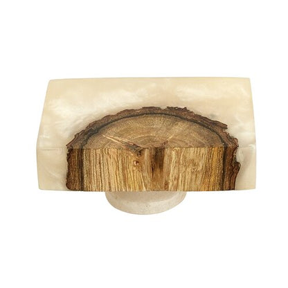 Frosted Timber 2 in. (50X30mm) White Resin Cabinet Knob