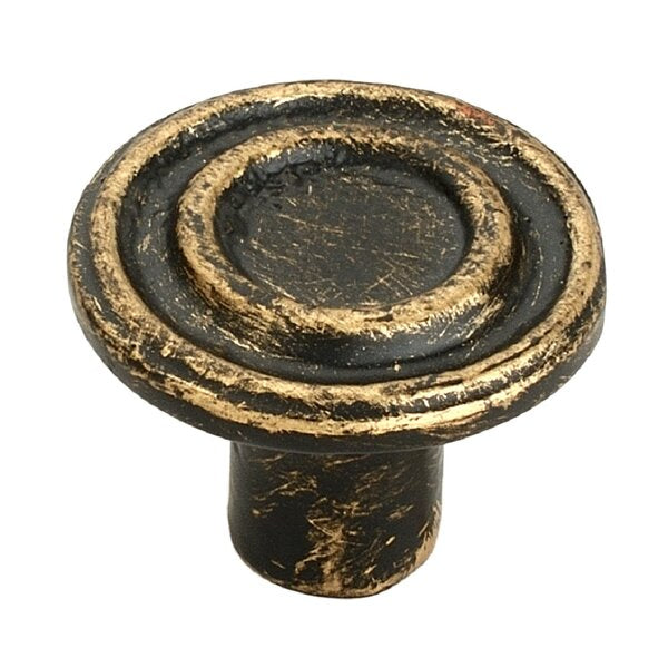 Mascot Hardware Ringed 1-1/2 in. Antique Brass Patina Cabinet Knob (Pack of 10)