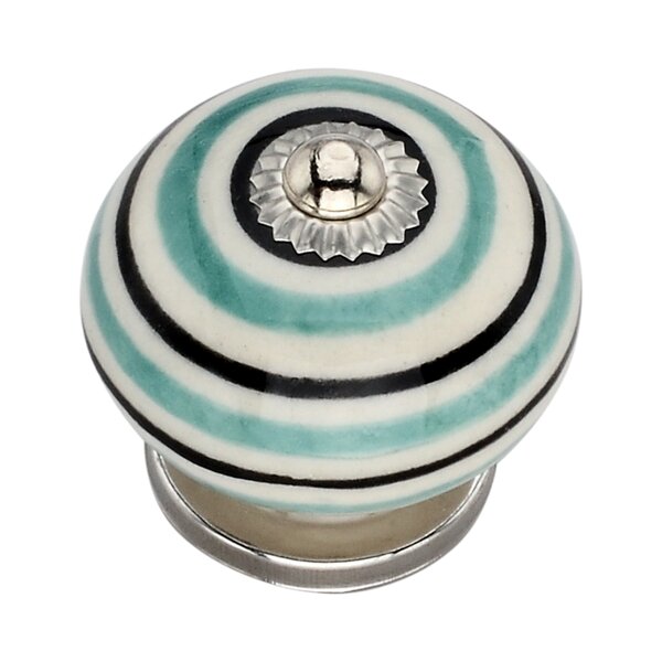 Mascot Hardware Ringed 1-4/7 in. Green and Black Round Cabinet Knob (Pack of 10)
