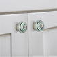 Mascot Hardware Ringed 1-4/7 in. Green and Black Round Cabinet Knob (Pack of 10)