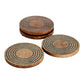 Mascot Hardware Ringed Wooden Coaster Set of 4