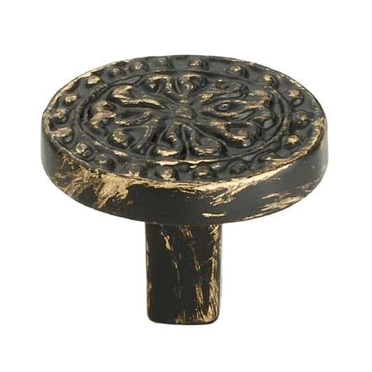 Mascot Hardware 1.4 in. Antique Brass Patina Round Drawer Cabinet Knob