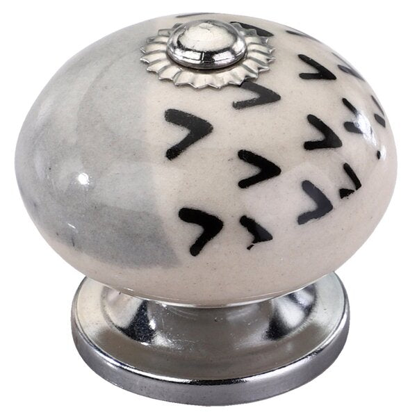 Mascot Hardware Scarlet 1-3/5 in. Grey Pattern Cabinet Knob (Pack of 10)