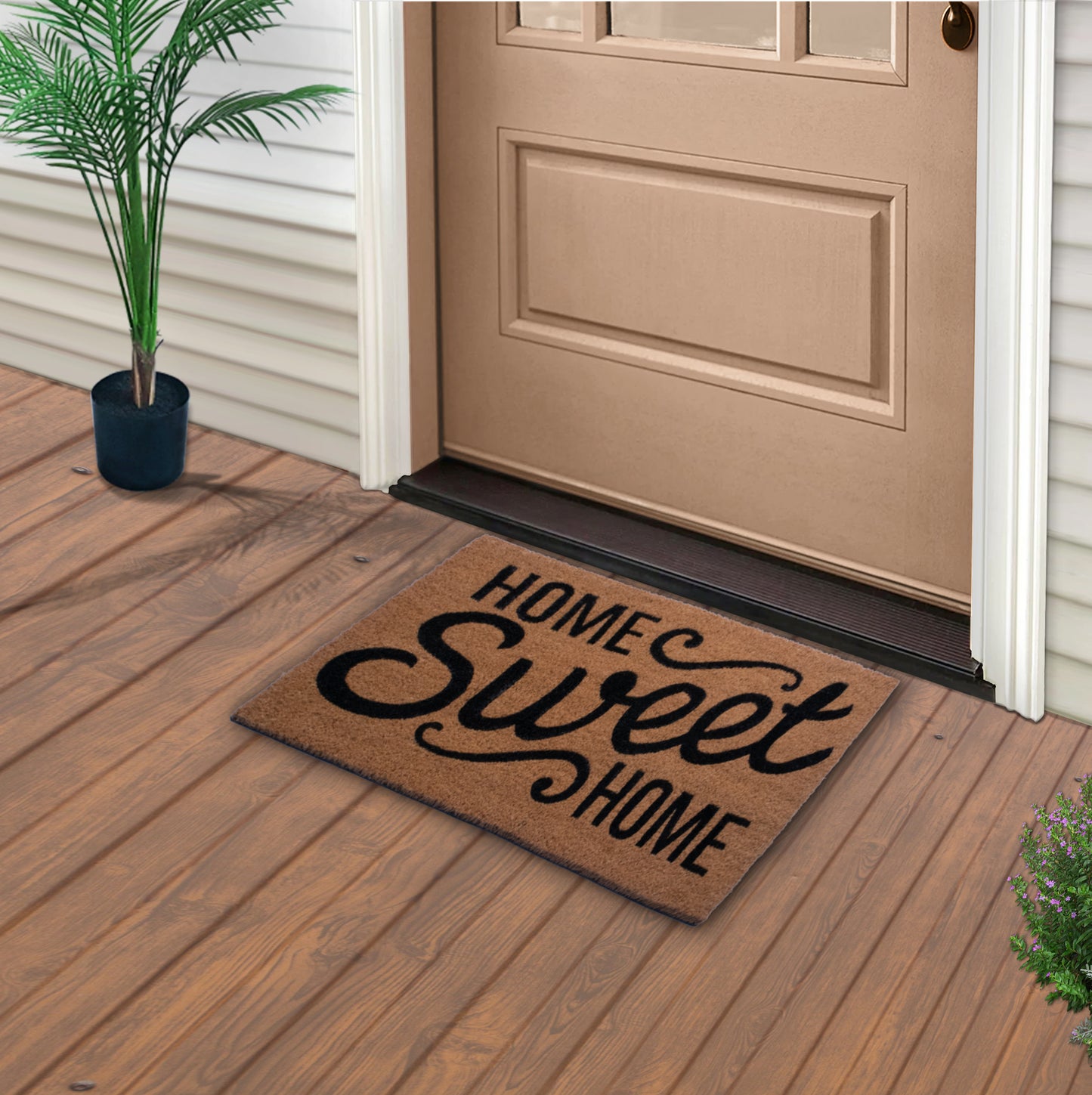 Home Sweet Home' Natural Coir – 28'' x 18'' - Heavy Duty Doormat for Outdoor/ Indoor