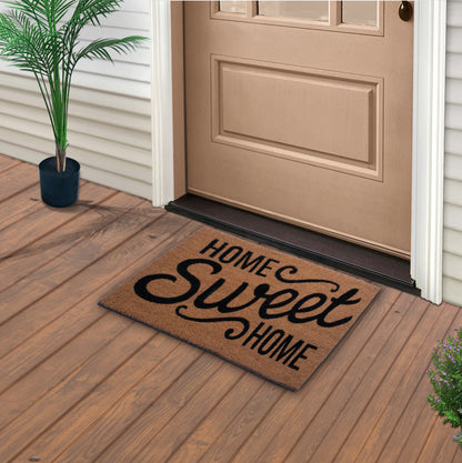 Home Sweet Home' Natural Coir – 28'' x 18'' - Heavy Duty Doormat for Outdoor/ Indoor