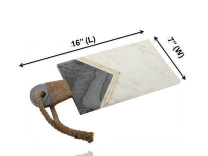 Mascot Hardware Chop-N-Slice 16 in. x 7 in. Rectangle Marble Cutting Board With Handle