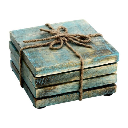 Mascot Hardware Wooden Square 4 pieces Coaster Set