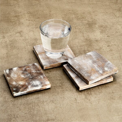 Mascot Hardware Wooden Square 4 pieces Coaster Set