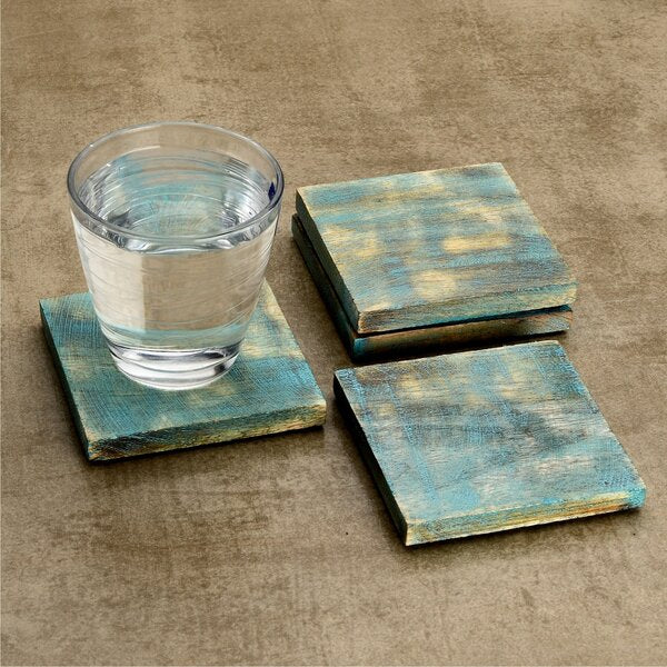 Mascot Hardware Wooden Square 4 pieces Coaster Set