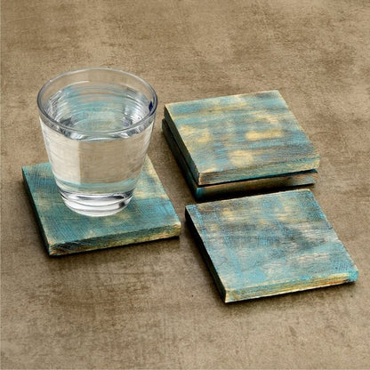 Mascot Hardware Wooden Square 4 pieces Coaster Set