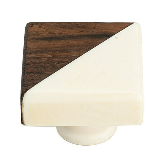 Mascot Hardware Fusion Half & Half 1-1/3 in. (34mm) White & Brown Drawer Cabinet Knob