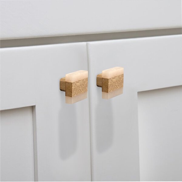 Frosted Timber 1-3/10 in (33mm) Peach & Light Brown Cabinet Knob