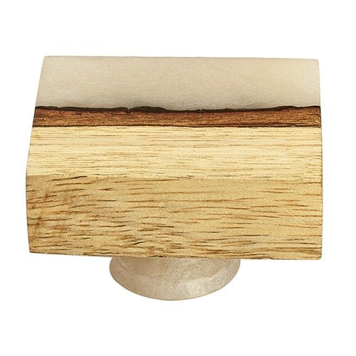 Mascot Hardware Frosted Straight Timber 1-7/11 in.  42 X 32mm White Resin Straight Knob