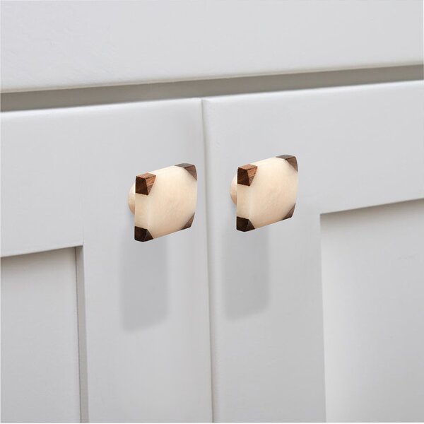 Mascot Hardware Frosted Timber Corner 1-1/2 in. (38 mm) Peach & Brown Corner Cabinet Knob