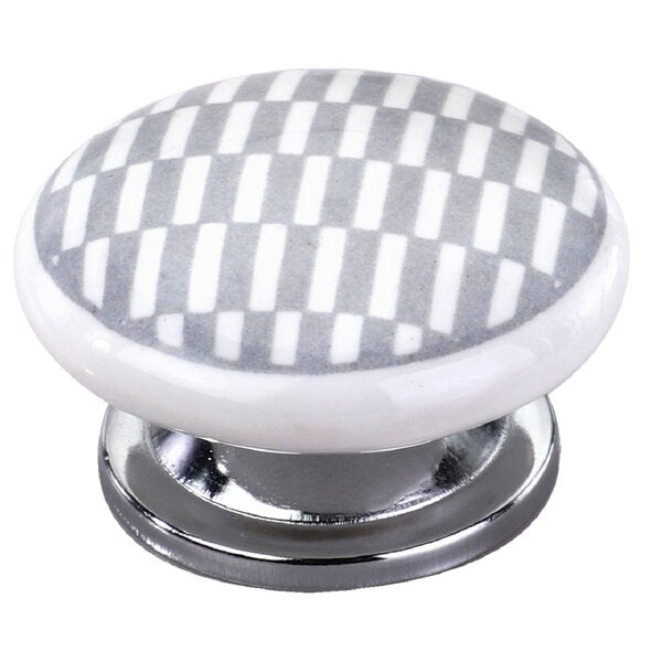 Mascot Hardware Tile Pattern 1-3/5 in. Grey Drawer Cabinet Knob