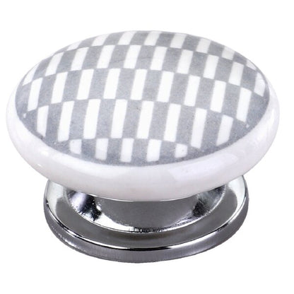 Mascot Hardware Tile Pattern 1-3/5 in. Grey Drawer Cabinet Knob