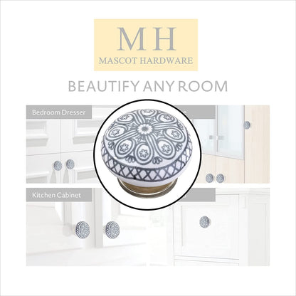 Mascot Hardware Antique Flower 1-1/2 in. Grey Cabinet Knob (Pack of 10)