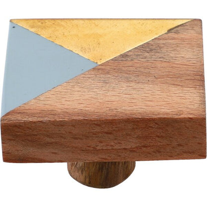 Mascot Hardware Ventura 1-1/2 in. Grey & Wood Drawer Cabinet Knob