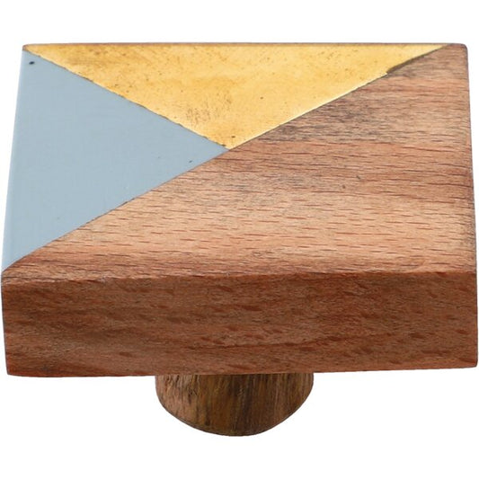 Mascot Hardware Ventura 1-1/2 in. Grey & Wood Drawer Cabinet Knob