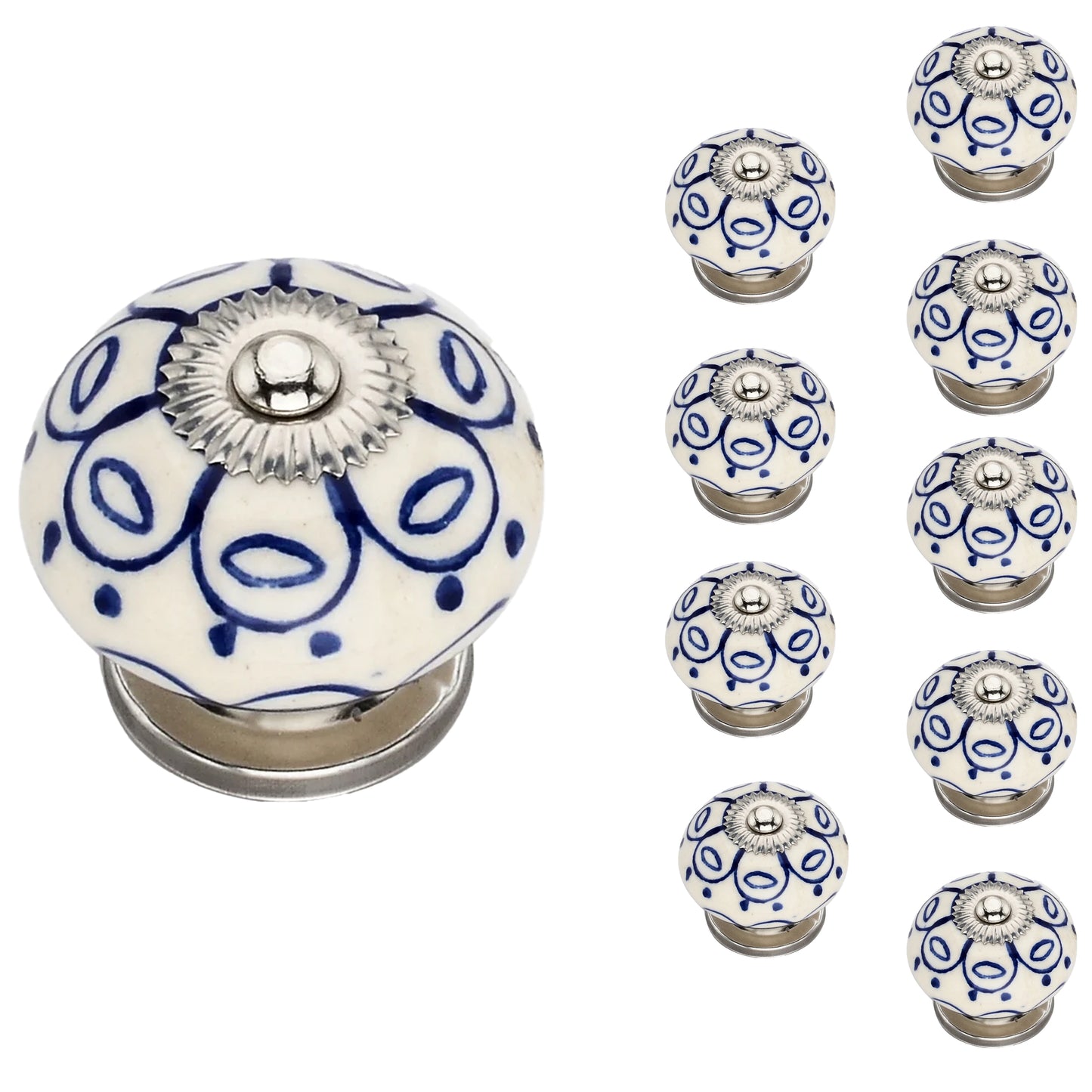 Mascot Hardware Jarred Washed 1-4/7 in. Blue Cabinet Knob (Pack of 10)
