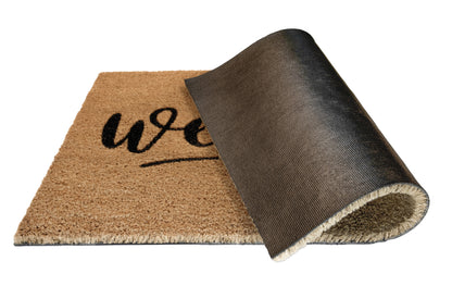 Welcome Non-Slip Rubber Back 28'' x 18'' Indoor and Outdoor Doormat
