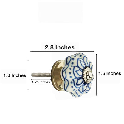 Mascot Hardware Flowered Knob 1-7/10 in. White Cabinet Knob (Pack of 10)