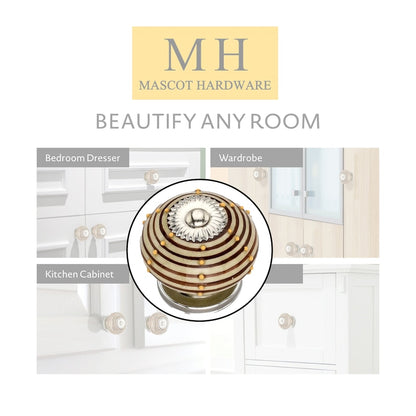 Mascot Hardware Ringed 1-3/5 in. Dotted Brown Round Cabinet Knob (Pack of 10)