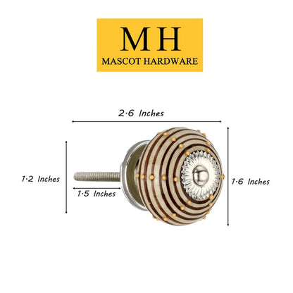 Mascot Hardware Ringed 1-3/5 in. Dotted Brown Round Cabinet Knob (Pack of 10)