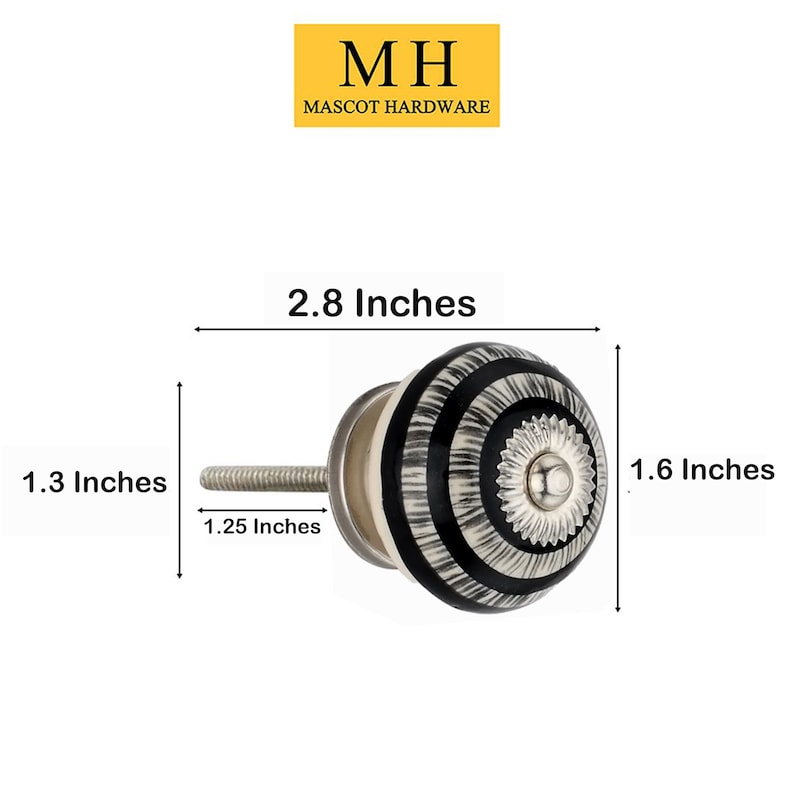 Mascot Hardware Ringed 1-3/5 in. Black Grass Round Cabinet Knob (Pack of 10)