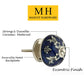 Floral  1-3/5 in. Blue & White Cabinet Knob (Pack of 10)