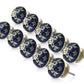 Floral  1-3/5 in. Blue & White Cabinet Knob (Pack of 10)