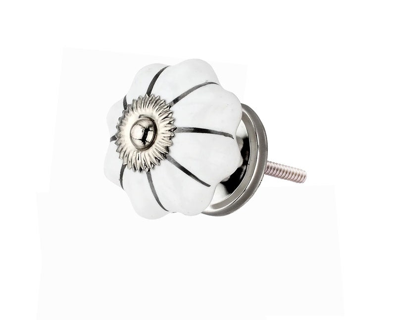 Mascot Hardware Silver Stripe 1-4/7 in. Melon Cabinet Knob (Pack of 10)