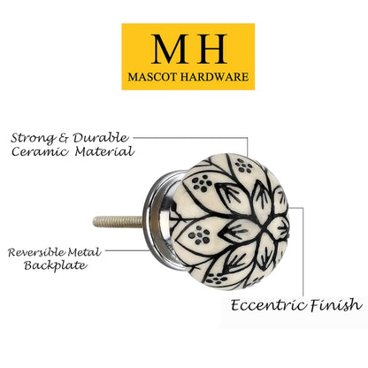 Mascot Hardware Black Lily 1-4/7 in. Round Cabinet Knob (Pack of 10)