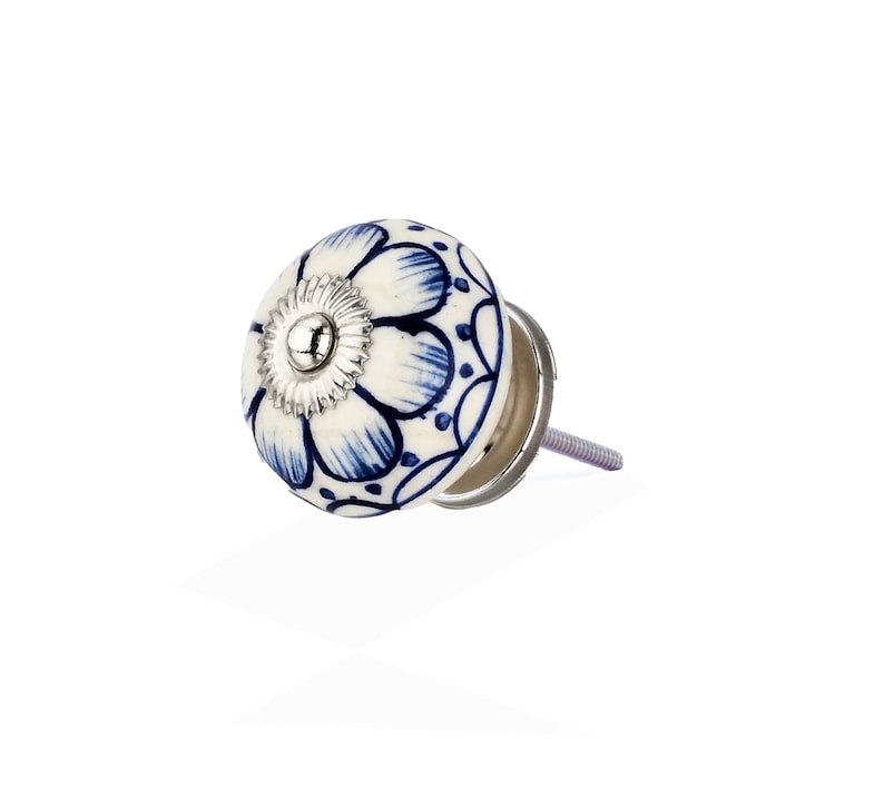 Mascot Hardware Camellia Washed 1-4/7 in. Blue Cabinet Knob (Pack of 10)
