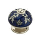 Floral  1-3/5 in. Blue & White Cabinet Knob (Pack of 10)