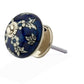Floral  1-3/5 in. Blue & White Cabinet Knob (Pack of 10)