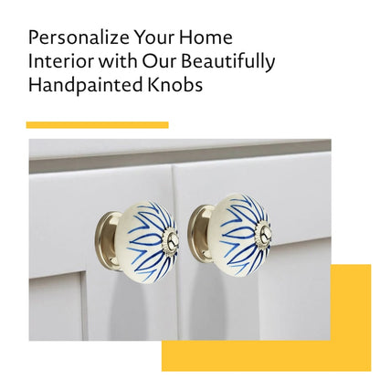 Mascot Hardware 1-5/8 in. Blue & White Cabinet Knob (Pack of 10)