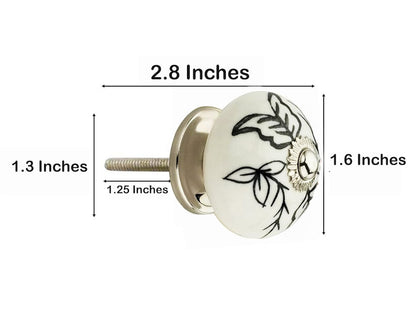 Designer 1-3/5 in. Black & White Cabinet Knob (Pack of 10)