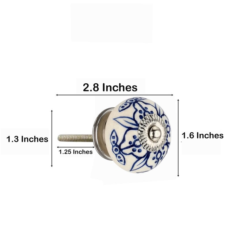 Mascot Hardware Petunia Washed 1-4/7 in. Blue Cabinet knob (Pack of 10)