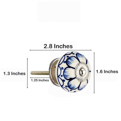 Mascot Hardware Camellia Washed 1-4/7 in. Blue Cabinet Knob (Pack of 10)