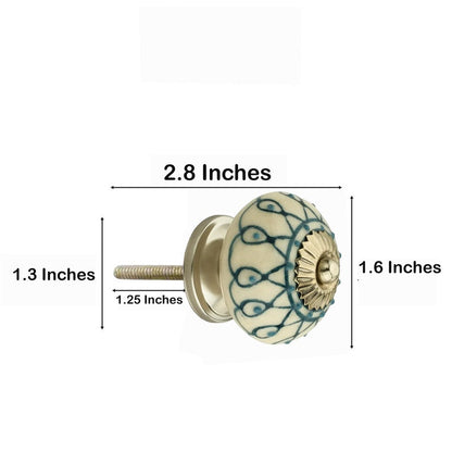 1-3/5 in. White & Green Cabinet Knob (Pack of 10