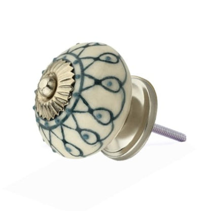 1-3/5 in. White & Green Cabinet Knob (Pack of 10