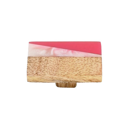 Mascot Hardware Frosted Timber 2 in. White & Pink Marble Drawer Cabinet Knob