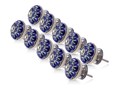 Mascot Hardware Concord 1-3/5 in. Blue Leaves Cabinet Knob (Pack of 10)