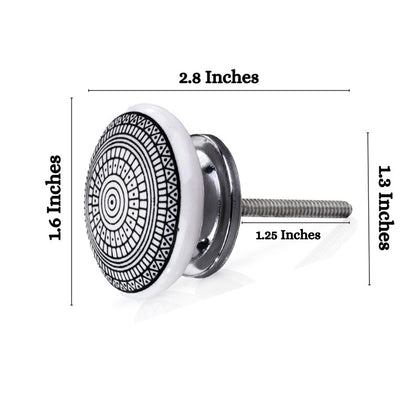 Mascot Hardware Tribal Design 1-3/5 in. Black & White Cabinet Knob (Pack of 10)