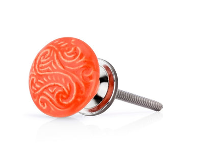 Mascot Hardware Intricate 1-1/2 in. Orange Mushroom Cabinet Knob (Pack of 10)